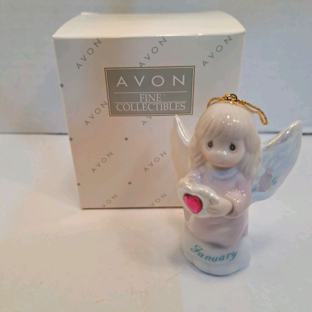 Vintage Avon Precious Moments Birthstone Porcelain Angel Ornament